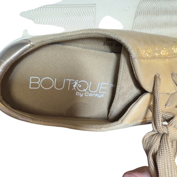 Corkys Spiked Gold Leopard Shiny Metallic Star Slip On Casual Cool Shoes - Picture 7 of 11